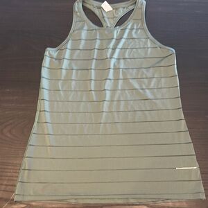Athleta Green and White Fitted Tank Top